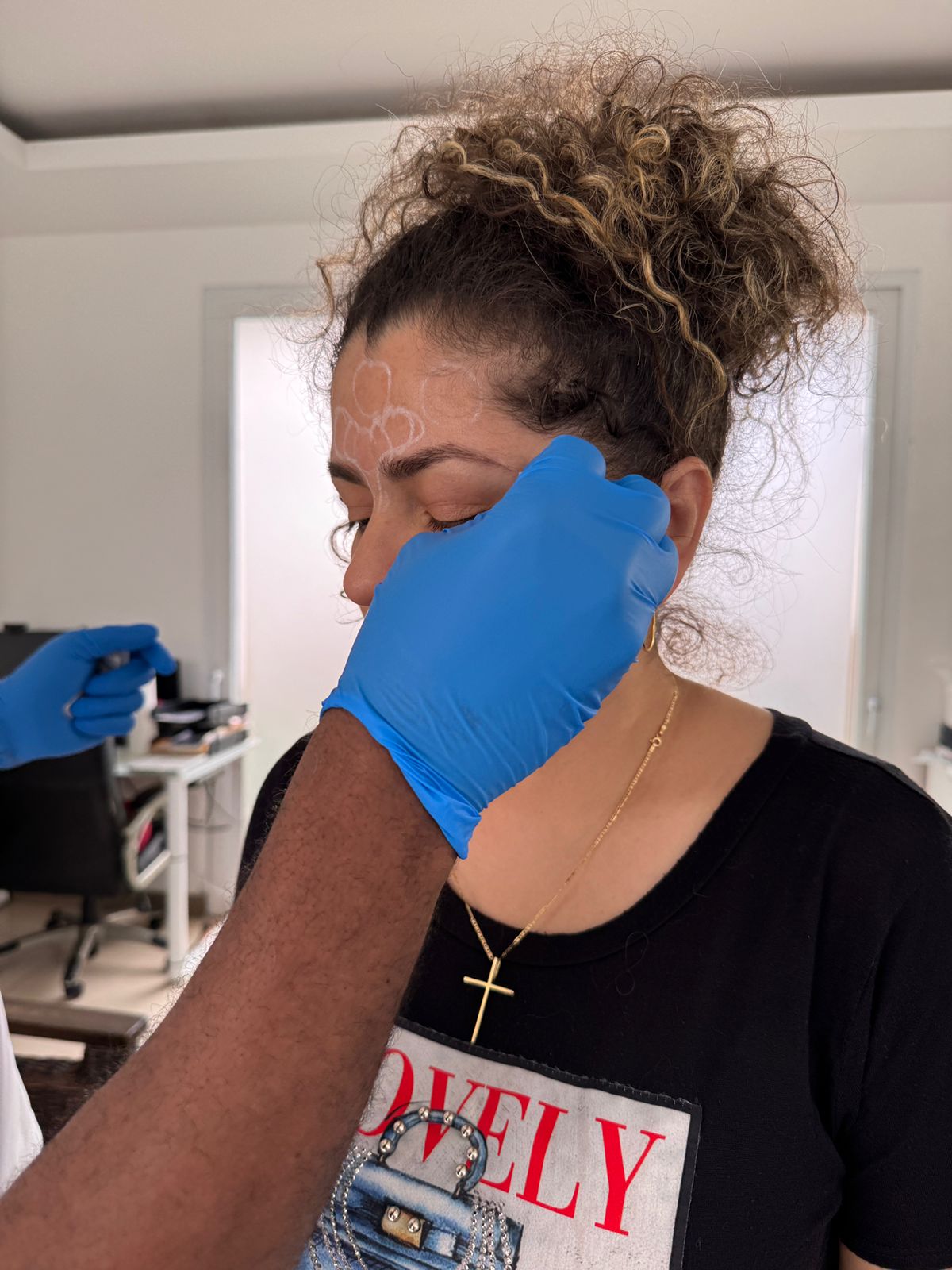 Provider performing a treatment consultation