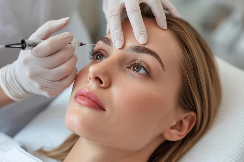 Woman receiving Botox injection at forehead - New Horizons Wellness Center Spring TX